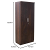 Luke Double Door Wardrobe in Walnut Finish with Mirror