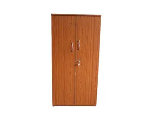 Engineered Wood Double Door Wardrobe 5 feet | Teak Wood Color Textured