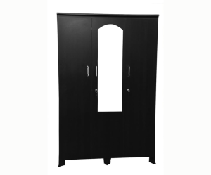Three Door Wardrobe | Almirah in Dark Walnut Color
