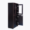 4 feet Matte Multi-Ply Wood Bookcase with Four Door | Black