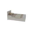 Engineered Wood Single Bed with Box Storage | Wooden Bed for Kidroom Bedroom | Beige