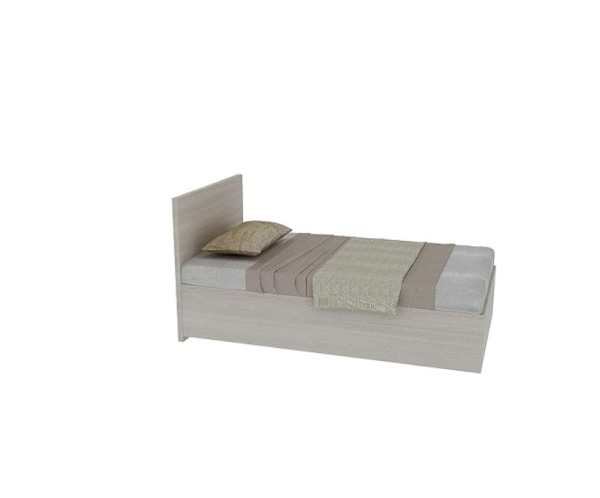 Engineered Wood Single Bed with Box Storage | Wooden Bed for Kidroom Bedroom | Beige