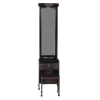 Dressing Table with Light & Stool in Dark Walnut color