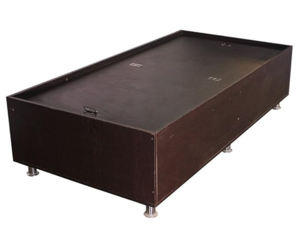 Super Delux Single Size Engineered Wood Bed With Box Storage | Plywood - Brownish Black