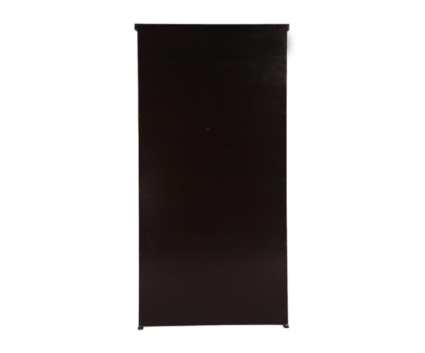 Double Door Wardrobe with Mirror in Dark Walnut | Black Shade