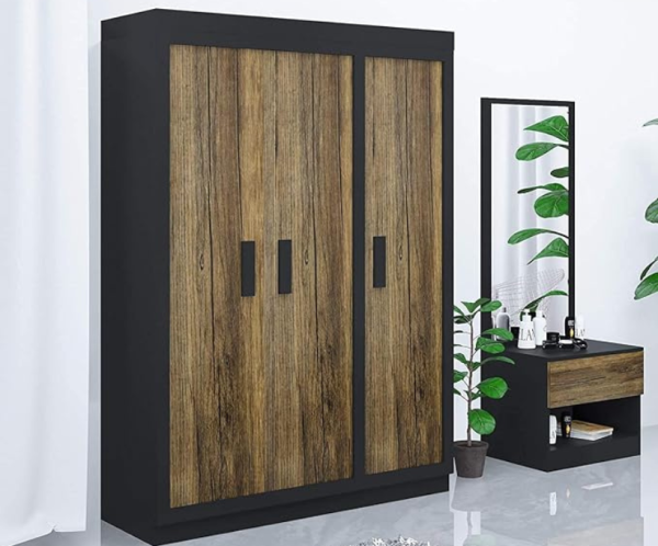 Engineered Wood G7 Wardrobe | Forest Dark & Grey