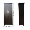 Double Door Wardrobe with Drawer in Dark Walnut Color