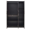 Wood Mark Three Door Wardrobe with Drawer | Black