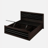 Double Bed in Wenge with Storage for Bedroom | Queen Size