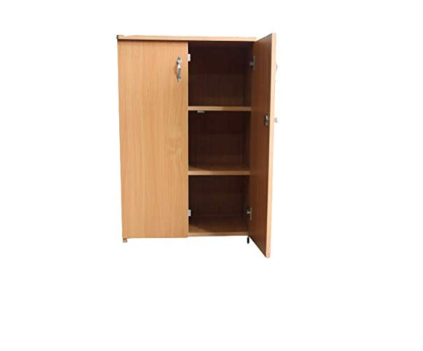 Wood Double Door Shoe rack | 3 Feet | Teak Finish Textured