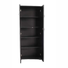 Wood Double Door Wardrobe | 5 feet | Black Textured