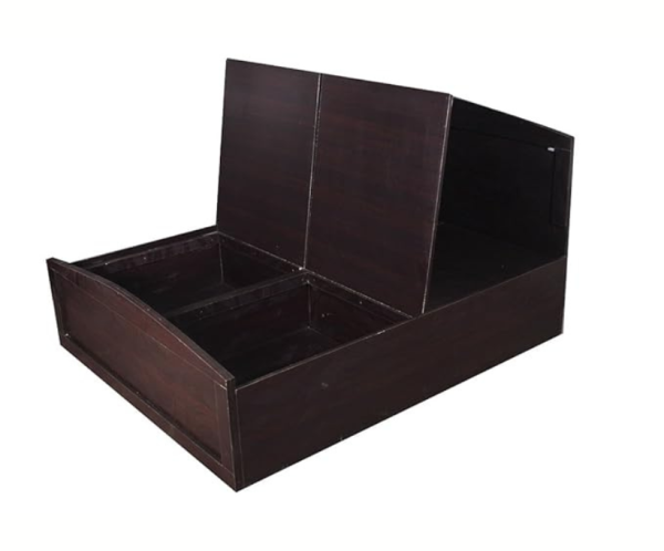 Black Queen Size Textured Bed with Storage