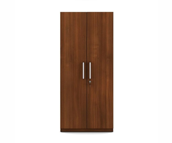 Double Doors Engineered Wood Wardrobe | Walnut Rigato