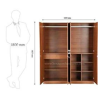 Engineered Wood Four Door Wardrobe Without Mirror | Light Brown