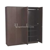 Engineered Wood Four Door Wardrobe Without Mirror | Dark Brown