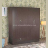 Engineered Wood Four Door Wardrobe Without Mirror | Dark Brown