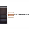 Double Door Wardrobe with Mirror in Dark Walnut Color