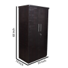 Mordern Brick Textured Double Door Wardrobe With Mirror