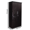 Modern Leaf Textured Double Door Wardrobe With Mirror
