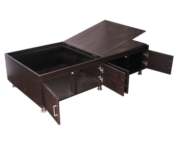 Super Delux Single Size Engineered Wood Bed With Box Storage | Plywood - Brownish Black