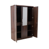 Three Door Wardrobe in Walnut Finish with Mirror