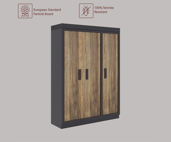 Engineered Wood G7 Wardrobe | Forest Dark & Grey
