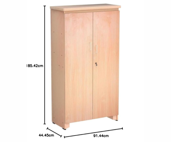 Double Door Wardrobe With Drawers In Beige Color | Wood