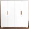 Engineered Wood Four Door Wardrobe With Multiple Shelves And Drawers For Bedroom