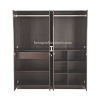 Engineered Wood Four Door Wardrobe Without Mirror | Dark Brown