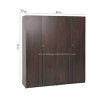 Engineered Wood Four Door Wardrobe Without Mirror | Dark Brown