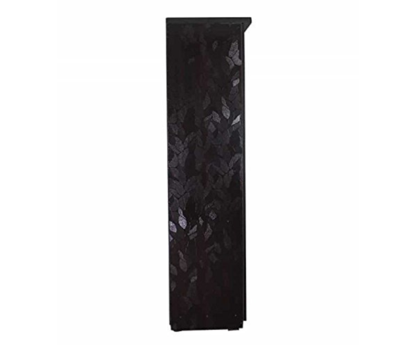 Modern Leaf Textured Double Door Wardrobe With Mirror