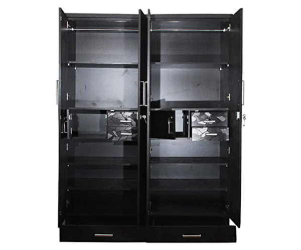 Leaf Textured Four Door Wardrobe