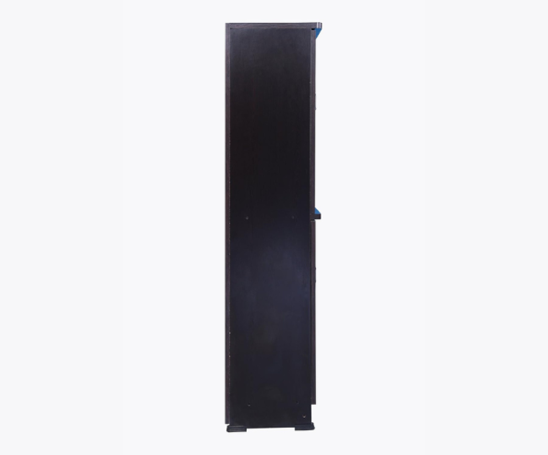 4 feet Matte Multi-Ply Wood Bookcase with Four Door | Black