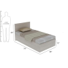 Engineered Wood Single Bed with Box Storage | Wooden Bed for Kidroom Bedroom | Beige