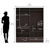 Four Door in New Wenge Color Finish for Bedroom with One Mirror Inserted | Engineered Wood