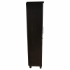 Double Door Wardrobe with Drawer in Dark Walnut Color