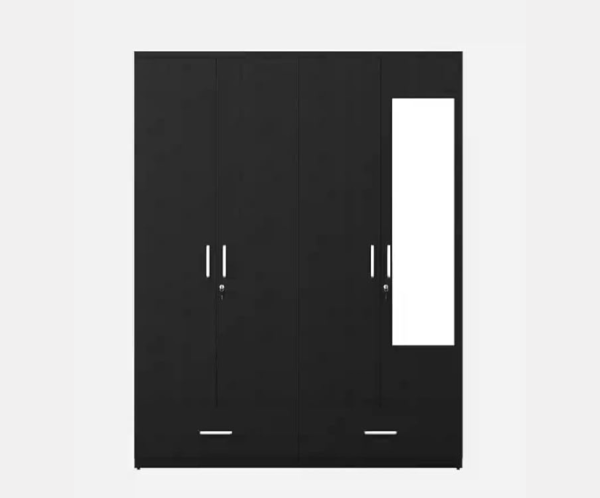 Four Door Wardrobe with Mirror, Drawers and Hanging Space for Bedroom