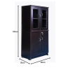 4 feet Matte Multi-Ply Wood Bookcase with Four Door | Black