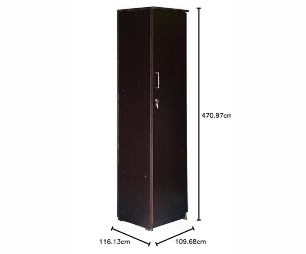 Single Door Engineered Wood Wardrobe in Black Color