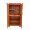 6 Double Door Wardrobe | Wooden Almirah Cabinet in Teak Color
