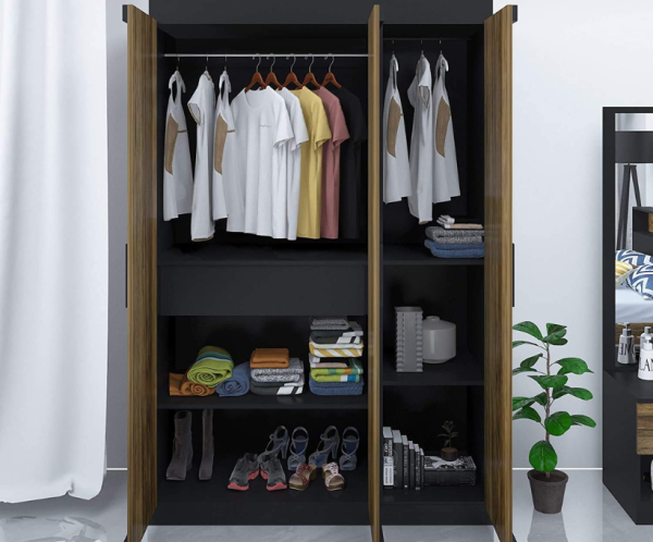 Engineered Wood G7 Wardrobe | Forest Dark & Grey