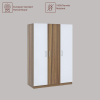 Engineered Wood Three Door Wardrobe | Asian Walnut & White
