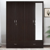Four Door in New Wenge Color Finish for Bedroom with One Mirror Inserted | Engineered Wood