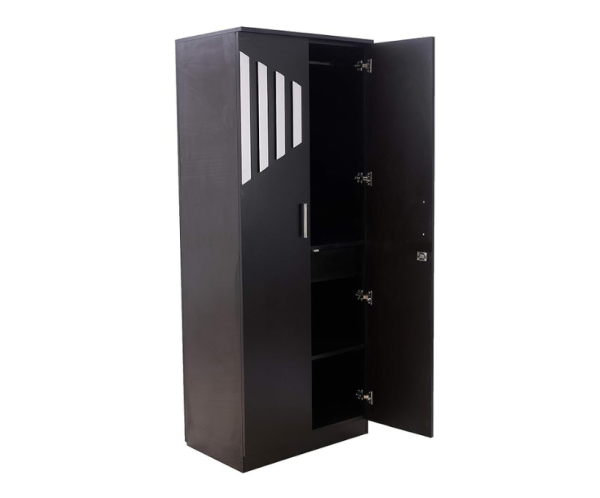 Wooden Double Door Wardrobe | Engineered Wood | Wenge Finish