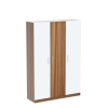 Engineered Wood Three Door Wardrobe | Asian Walnut & White