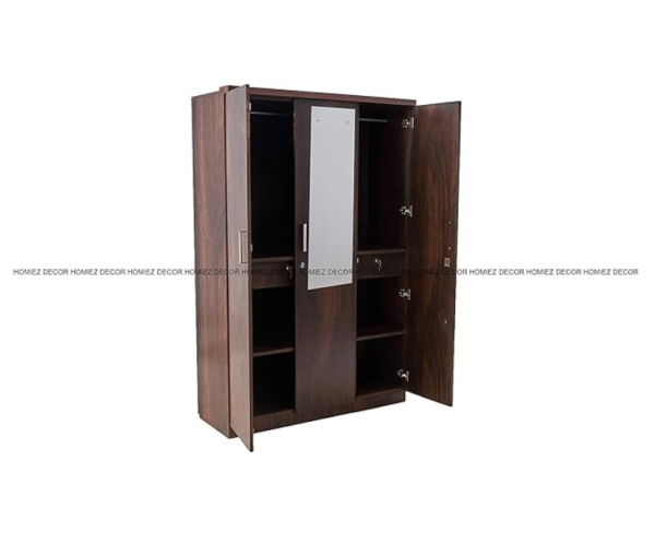 Three Door Wardrobe in Walnut Finish