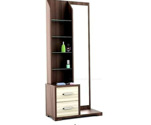 Engineered Wood Dressing Table with 1 Mirror and Storage | Brown