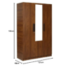 Three Door Wardrobewith Draw and Shelves for Clothes | Mirror and Hanging Space