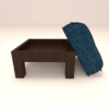 Center Table with 2 Stools and Blue Cushions