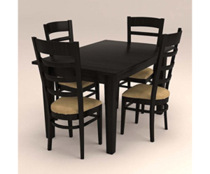 Contemporary Rectangular Table Top and Four Seater Dinning Set